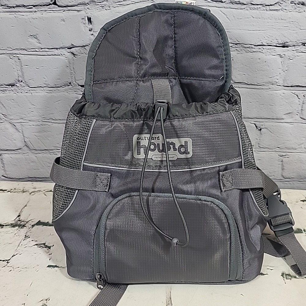 Outward Hound PupPak Dog Front Carrier Bag Black Gray Side Mesh‎